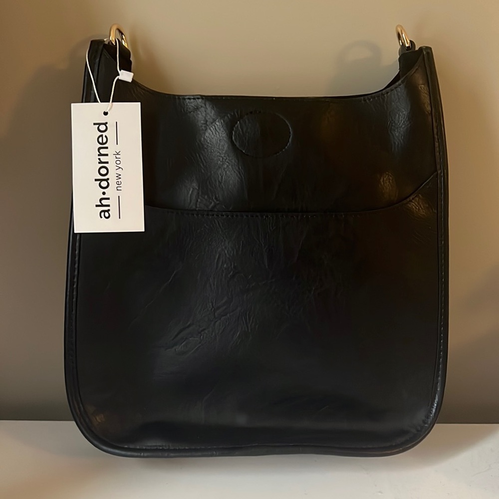 NWT Ahdorned Classic Vegan Leather Messenger Bag